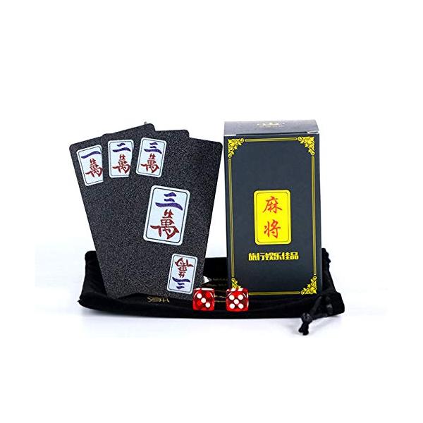 正直屋 トランプ麻雀 カード マージャン 麻雀牌 ポータブル麻雀 カード牌 携帯 麻雀 カードゲーム 卓上ゲーム 専用袋 と サイコロ 付き