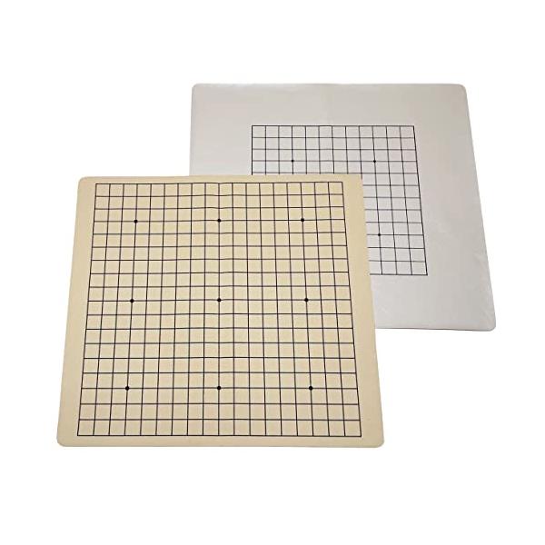 囲碁盤 碁盤 19路 と13路 表裏使える 滑りにくい 人工皮革製 初心者