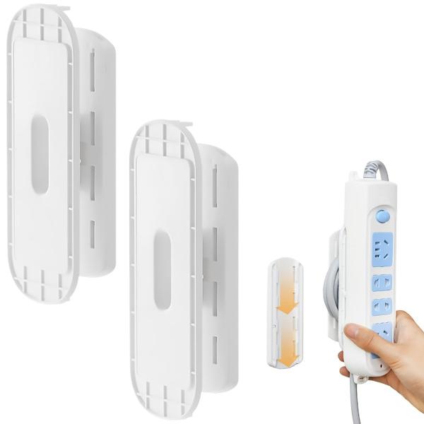 電源タップ 固定ホルダー 2個セット 壁掛け 電源コード コンセント固定ホルダー 挿入タイプ 移動可能 取り付け簡単 穴あけ不要 延長コード 収納整理