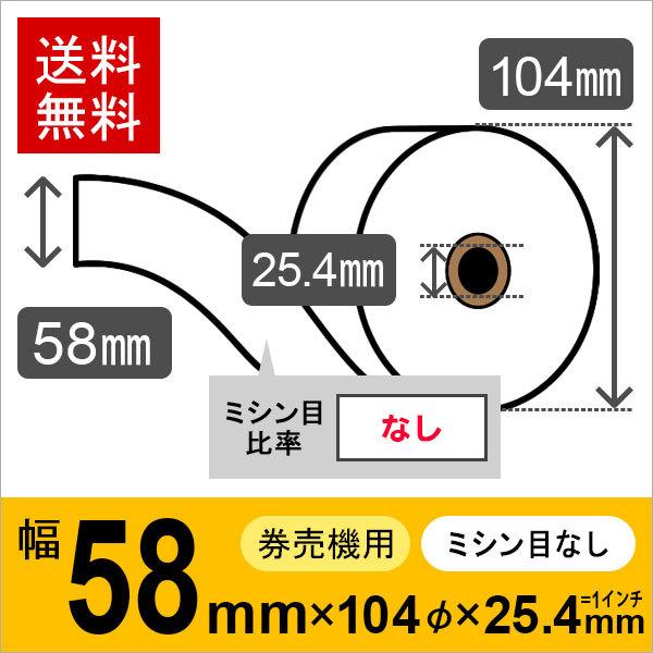 ボイスコール用 券売機用ロール紙 紙幅58mm×104mm×25.4mm (1 ボイスコール用 券売機用ロール紙 紙幅58mm×104mm×25.4mm (1