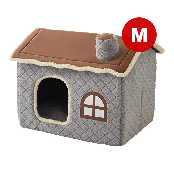 もふもふハウス Ｍ キルトグレー ボンビアルコン ▼g ペット グッズ 犬 ドッグ 猫 キャット クッションハウス リバーシブル 秋冬 送料無料