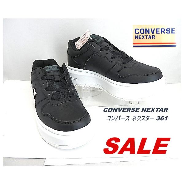 SALE特価/★converse コンバース NEXTAR361 PLTS レディース 人気の厚底スニーカー プラットフォーム  ブラック/WH 38001931 / 大幅ダウン!!/今がチャンス