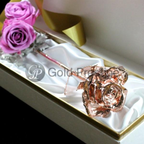 花 プリザーブドフラワー 退職祝い プロポーズ 金の薔薇 1輪 24金