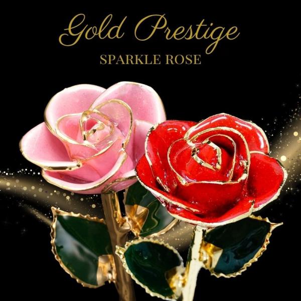 プリザーブドフラワー 薔薇 1輪 24金 ゴールドプレスティージ スパークルローズ 花束 ブーケ プロポーズ プレゼント ギフト 母の日