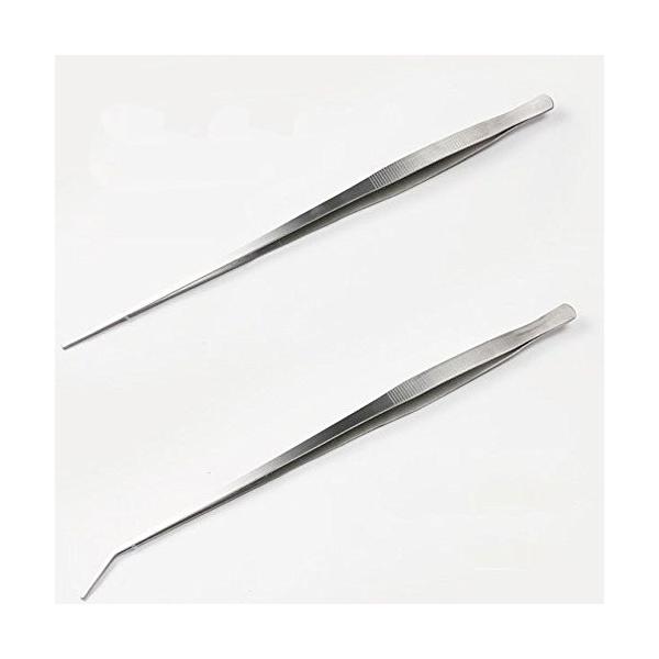 【サイズ】 38cm　2本セット【形状】 ストレートタイプ ・カーブタイプあると便利♪ アクアリウムなどの水草のお手入れ、トリミング に最適です。園芸や盆栽などのお手入れ 、DIYや工作や危険が伴うペットへの餌やりにもご使用いただけます。様...