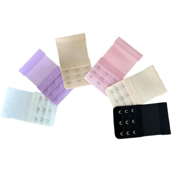適応サイズ：ホック間長さ約19mm　 (3列 ピッチ幅 約19mm)入り数　：ホック　6個カラー：ホワイト・ブラック・ピンク・パープル・ベージュ・ライトベージュカンタンに取り付けるだけでブラのアンダーサイズを調整出来ます。お持ちのブラジャー...