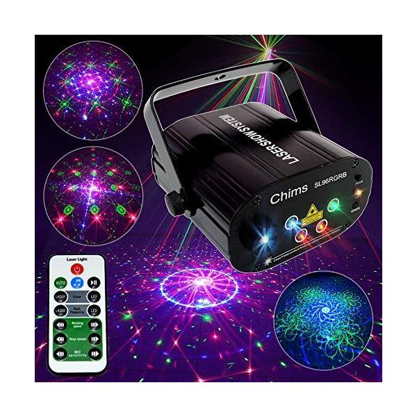 Chims ライトレーザープロジェクター RGB 96パターン リモートコントロールLED音声制御装飾照明舞台照明システム