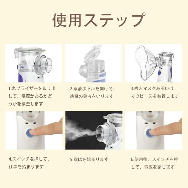 ネブライザー吸入器超音波スチーム加湿器手持ち式家庭用携帯便利usb 