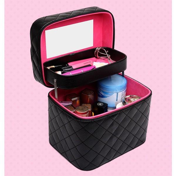 Nomirra メイクボックス 化粧箱 化粧ポーチ 鏡付き 持ち運び メイクbox メイクアップ トラベルバッグ 大型 ポータブル Pu Make ルルランド 通販 Yahoo ショッピング