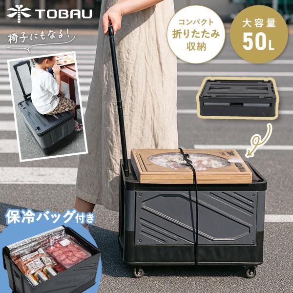 ●重たい荷物を楽に運べる！コンテナに4つの車輪がついており、重くてもスイスイ♪レジャーやお買い物など、様々なシーンで活躍！ハンドルは3段階で高さを調整することができます◎●大きい物もたくさん入る！50Lの大容量コンテナで、大きい物もどんどん...