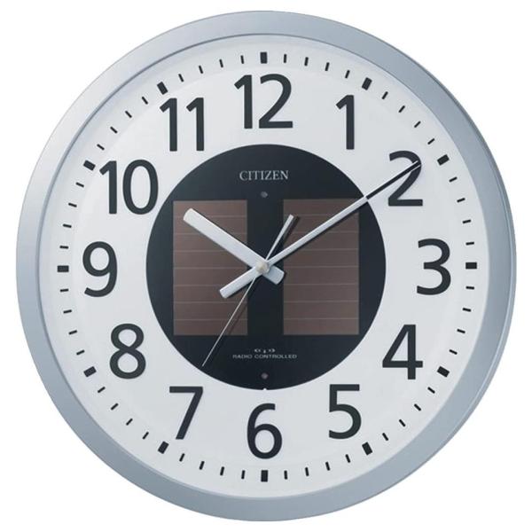 大型55cm】CITIZEN 電波掛け時計 8MY465-0 ステンレス調①