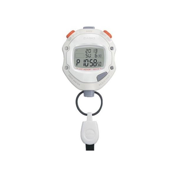 CASIO カシオ ストップウォッチ ホワイト HS-70W-8JH 防水 時計/カレンダー機能搭載 スポーツタイマー トレーニング 学習 計測 ランニング