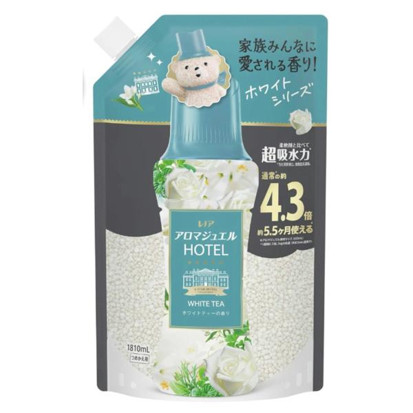 1個 P&G レノア アロマジュエル HOTEL お洗濯の香り付けビーズ ホワイトティーの香り 詰め替え 1810mL
