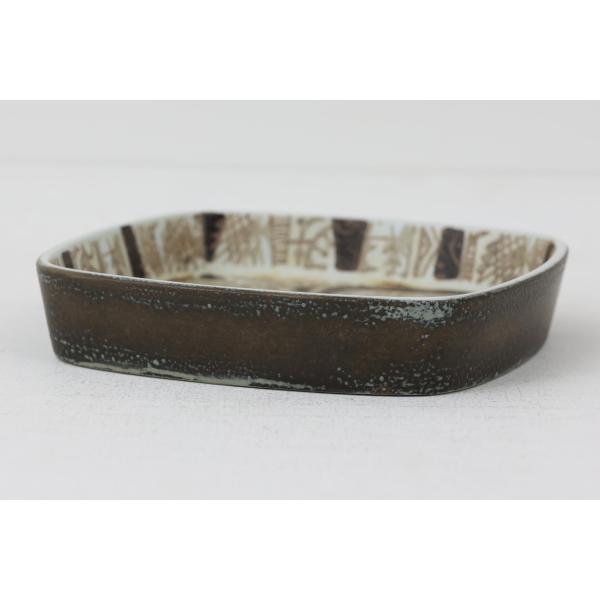 ロイヤルコペンハーゲン社製、Nils Thorssonに絵付けされたBACAのスクエアトレイです。関連キーワード：【北欧雑貨 ビンテージ雑貨 アンティーク品 ロイヤルコペンハーゲン デンマーク 小物入れ 収納 トレイ】