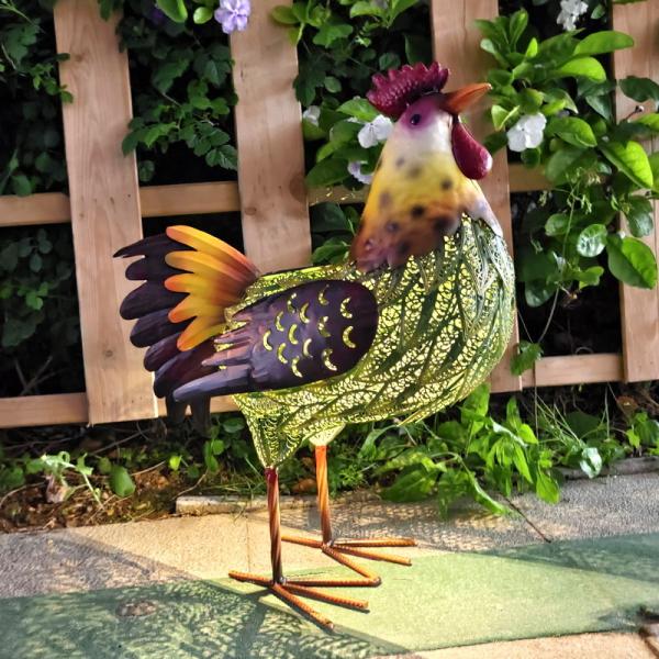 鶏 にわとり 鳥 バード ガーデンライト ソーラー ライト 自動 感光制御