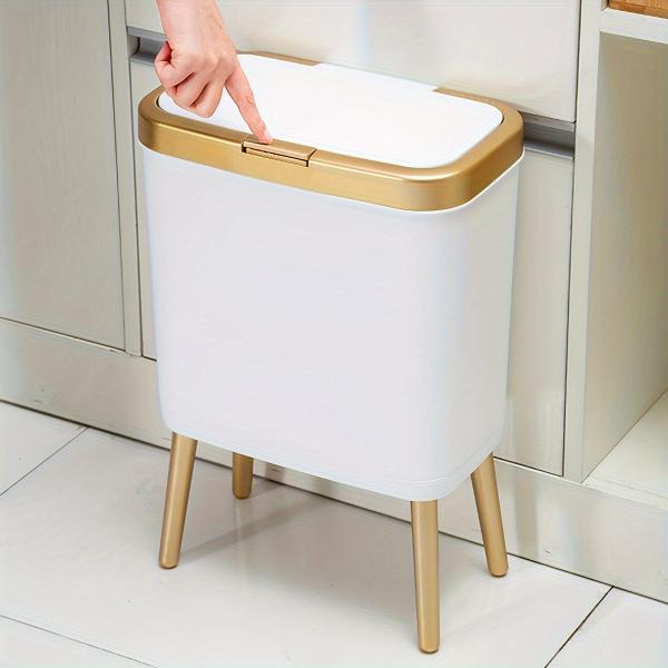 ゴミ箱 大容量 15L 脚付き ブラケット付き 蓋つき 長方形 シンプル スタイリッシュ 3色 ホワイト ゴミ箱 大容量 15L 脚付き ブラケット付き 蓋つき 長方形 シンプル