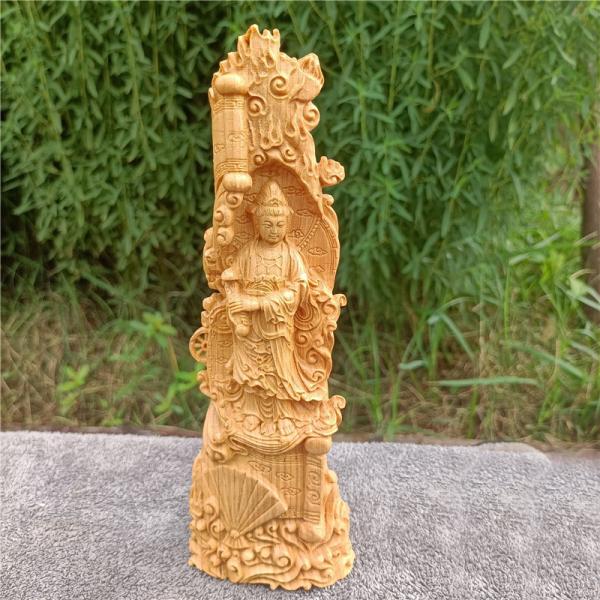 如意観音 観音菩薩 仏像 置物 オブジェ 一刀彫り 木彫り 仏教美術 彫刻工芸品 彫刻 厄除け 縁起物 健康運 仕事運 家庭運 寝室 風水 運 開運 商売繁盛 インテリア