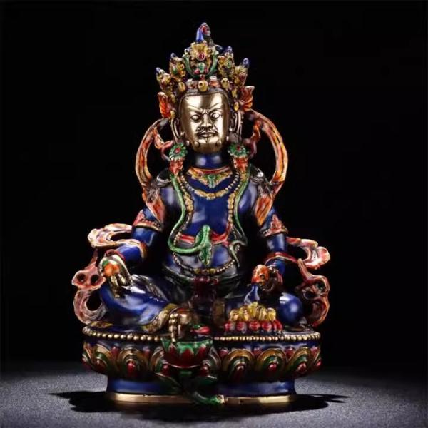 富の神 チベット 置物 オブジェ 銅製 インテリア 玄関 リビング 装飾品