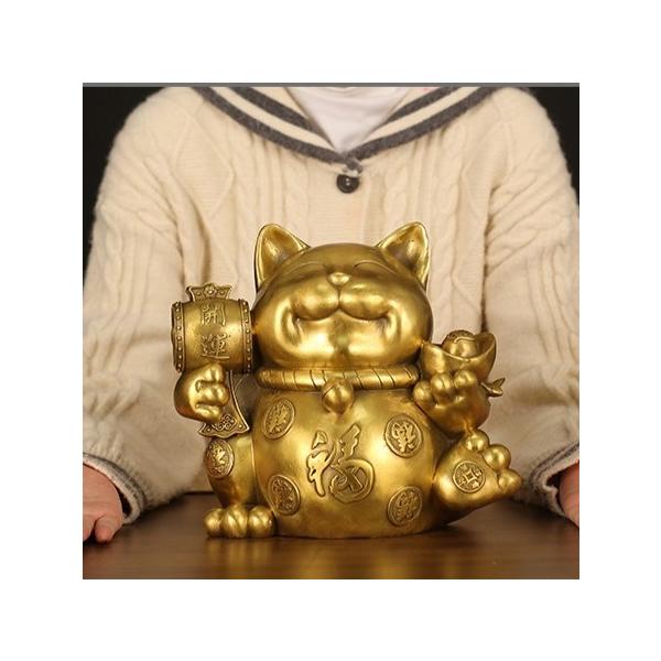 招き猫 猫 ゴールド 黄金 金色 原宝 貯金箱 置物 オブジェ 開運 金運