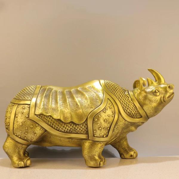 サイ 置物 オブジェ 金 ゴールド 黄金 招財 幸運 長寿 縁起物 魔除け
