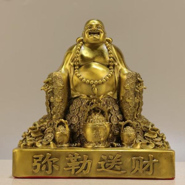 銅製 仏像 蔵仏 彫刻 置物 開運 風水 弥勒菩薩 菩薩像 仏像 置物 風水 弥勒佛 大肚佛 笑佛 風水置物 開運 金
