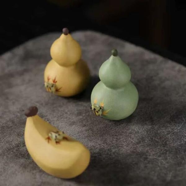 ひょうたん 瓢箪 バナナ 蛙 かえる 置物 風水 卓上置物 開運 縁起物