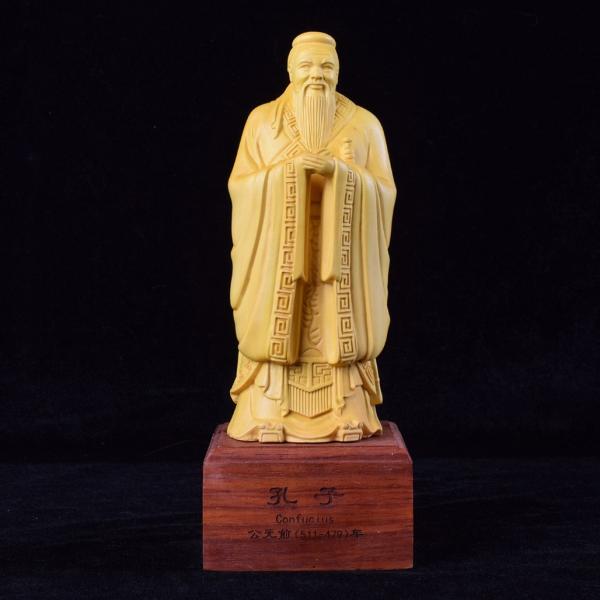 置物 オブジェ 孔子 木製 木彫 儒教 ツゲ 恋愛運 愛 幸運 長寿 縁起物 魔除け 厄除 開運 幸運 財運 金運 安産祈願 無病息災 子宝 健康運 インテリア 玄関