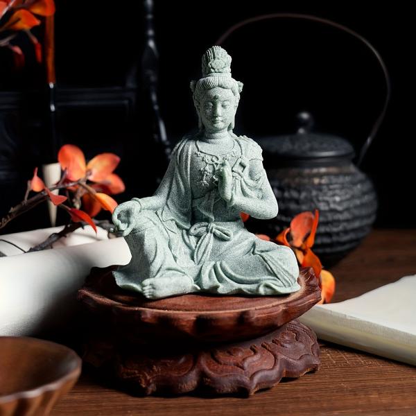 水月観音 観音 菩薩 像 仏像 石 彫刻 開運 健康運 金運 財運 家庭運