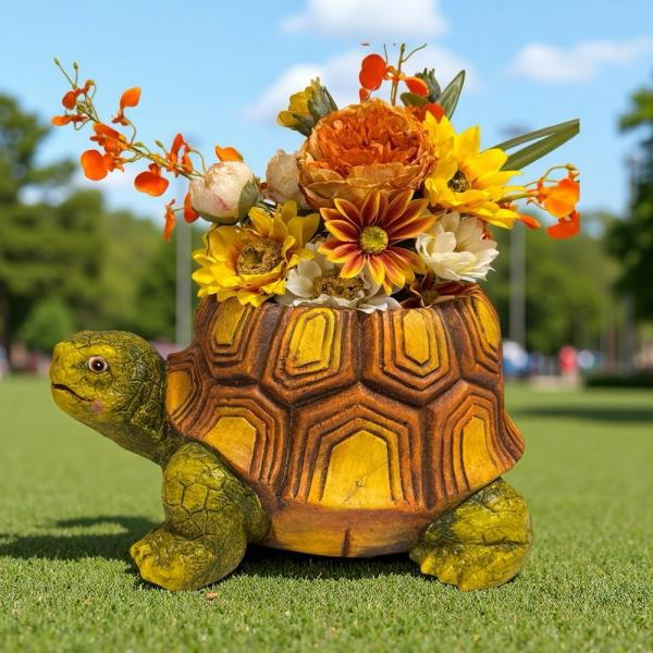 プランター 樹脂 かめ かわいい リアル 庭 カメ 亀 鉢植え 植木鉢