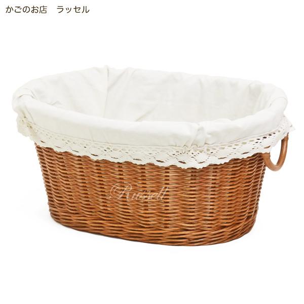 籐 かご バスケット 布付き ランドリーバスケット ラタン 収納かご