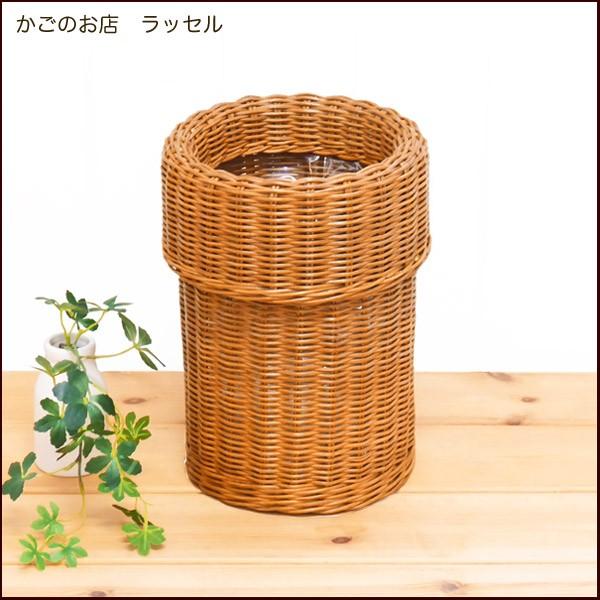 カバー付き 籐 ダストボックス くずかご バスケット ゴミ箱 ビニール袋
