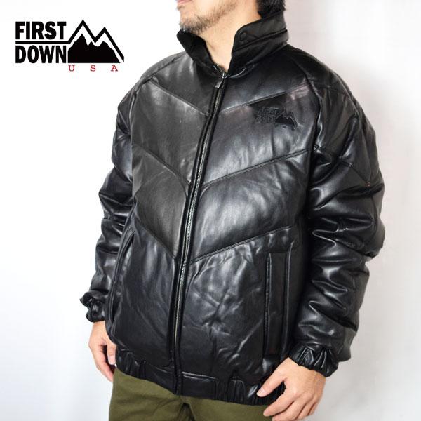 FIRST DOWN（ファーストダウン） PU LEATHER V-DOWN JACKET レザー