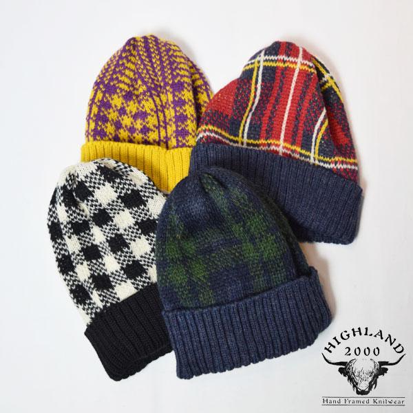 HIGHLAND2000 ハイランド2000 Check Bobcap ボブキャップ 帽子 ニット