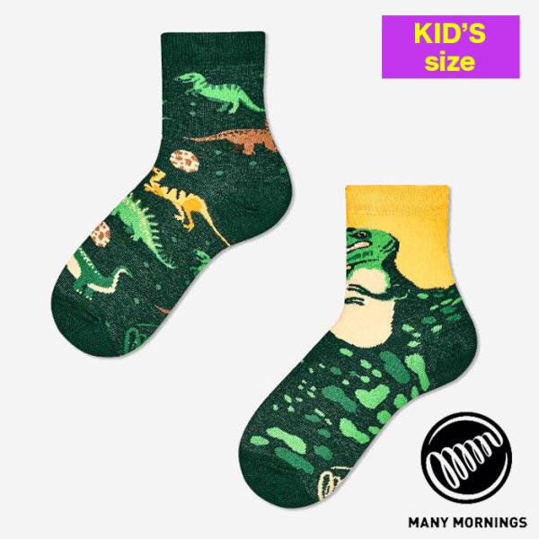 MANY MORNINGS メニーモーニングス キッズソックス 靴下 子供靴下 KIDS SOX The Dinosaurs クリックポスト対応商品