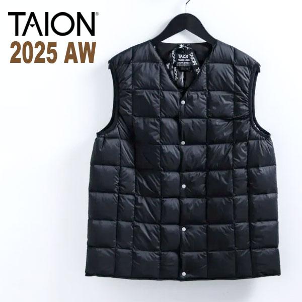 タイオン TAION ダウン 2025AW MEN ベーシック Vネックボタン インナーダウンベスト TAION-001