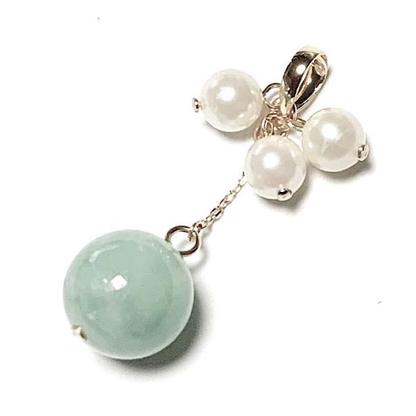 Rtav】特価 K18 ミャンマー産 本翡翠トップ ＆ ペリドットネックレス