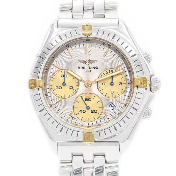 電池交換済 BREITLING ブライトリング クロノセクスタント B55046 デイト シルバー YG イエローゴールド SS ステンレス メンズ クォーツ【6ヶ月保証】【腕時計】【中古】 ブライトリング（BREITLING） 電池交換済 クロノセクスタント B55046