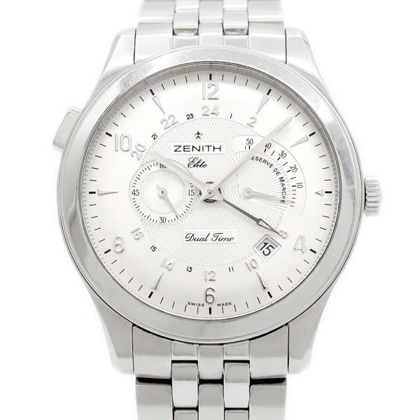 ZENITH ゼニス グランドクラス パワーリザーブ デュアルタイム 03.0520.683 デイト 裏スケ 50m防水 シルバー SS ステンレス メンズ 自動巻き【6ヶ月保証】【腕時計】【中古】 ZENITH（ゼニス） グランドクラス パワーリザーブ デュアルタイム