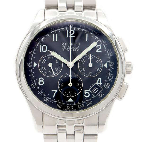 内部点検済 ZENITH ゼニス クラス エル プリメロ クロノグラフ 01.0500.400 トリプルカレンダー デイト 100m防水 シルバー SS ステンレス メンズ 自動巻き【6ヶ月保証】【腕時計】【中古】 ZENITH（ゼニス） クラス エルプリメロ 02.0500.400/24 クロノグラフ