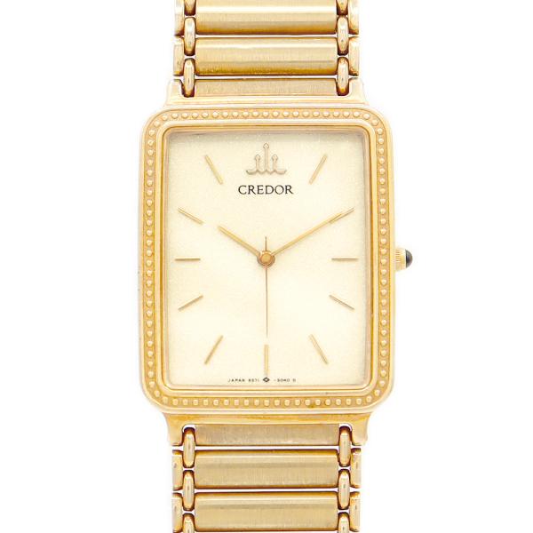 電池交換済 SEIKO セイコー CREDOR クレドール スクエア 9571-5040 金無垢 ゴールド K18YG イエローゴールド レディース ボーイズ クォーツ【6ヶ月保証】【腕時計】【中古】 rwe-imperial_8547693