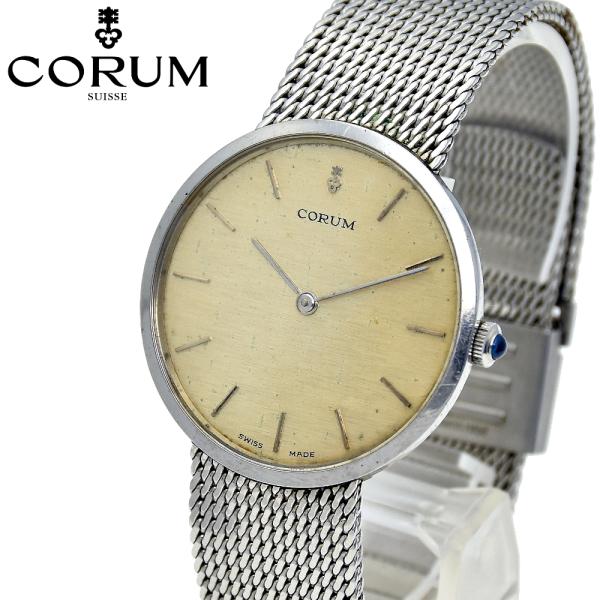 CORUMコルム 手巻きレディース時計 シルバー フルオリジナル　稼働品 良品】CORUM コルム レディース 手巻き時計 アンティーク