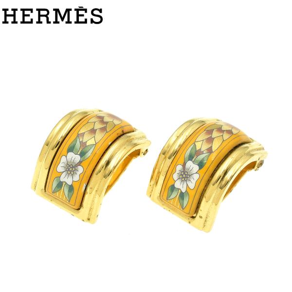 HERMES エルメス エマイユ 七宝焼 イヤリング ゴールド アクセサリー A02003】HERMES エルメス エマイユ 七宝焼 クリップ式