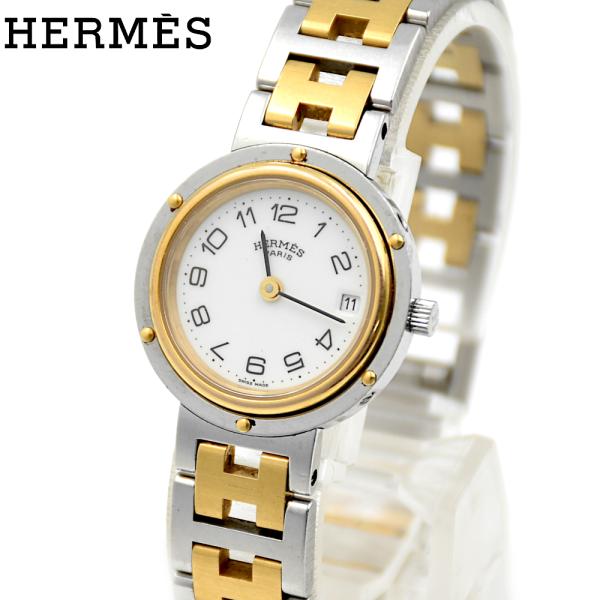 HERMES 【A02559】HERMES エルメス クリッパー QZ クォーツ 白