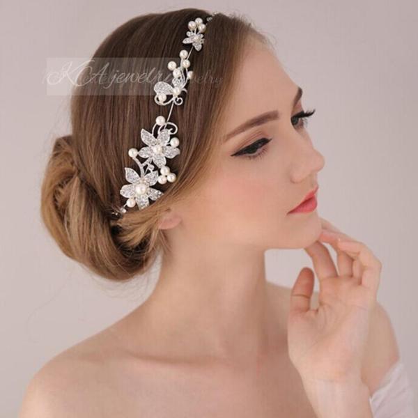 ヘッドドレス シルバー パール ウエディング 結婚式 ウェディング 髪飾り ティアラ ヘッドアクセサリー ウェディング ボンネ ブライダル ヘアアクセサリー