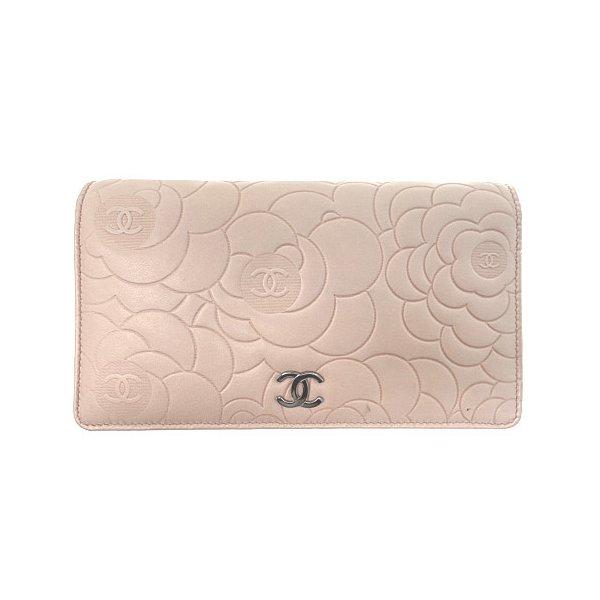 CHANEL シャネル カメリア 二つ折り長財布 中古 送料無料 : 1