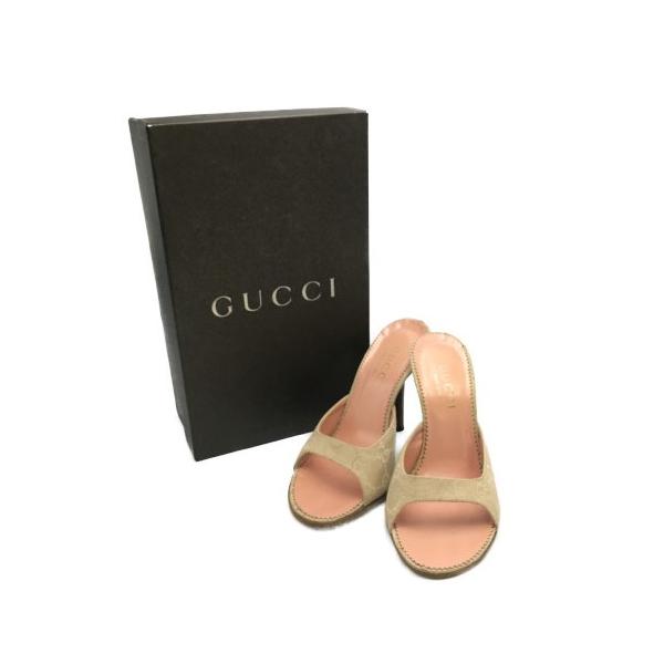 【美品】◾️GUCCI グッチ◾️ミュール◾️サンダル◾️GGキャンバス◾️ブラック GUCCI グッチ GGキャンバス サンダル 34 1/2C (約21.5cm) 中古 送料