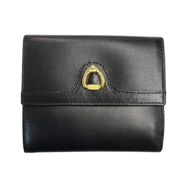 CELINE 三つ折り財布 黒/茶色 セリーヌ/3つ折り財布/スモール トリオンフ ウォレット/黒