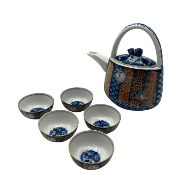 三洋陶器 龍峰窯 祥端花丸紋 酒器揃 中古 D4 : 京都リサイクル王国