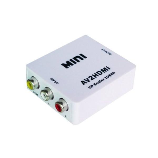 小型 コンポジット (AV / RCA3 / CVBS) → HDMIコンバーター USB電源コード付 HD Video Converter AV2H
