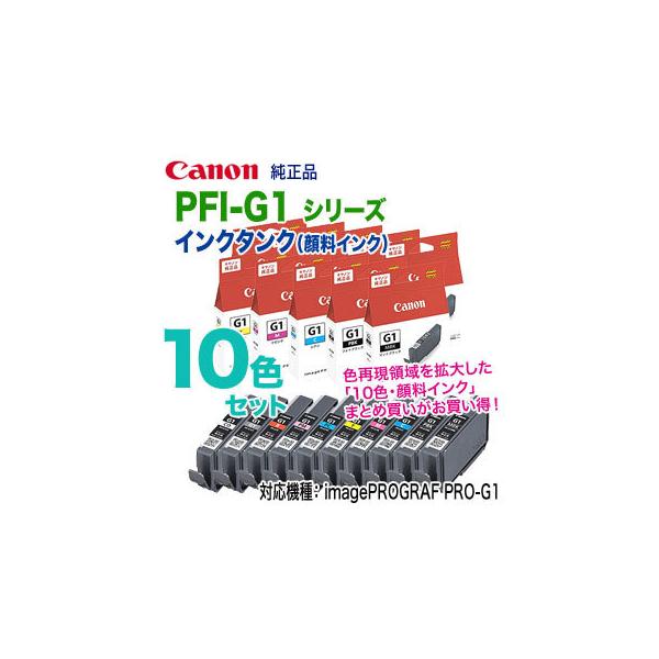 純正品 10色セット】 Canon／キヤノン PFI-G1 シリーズ インクタンク